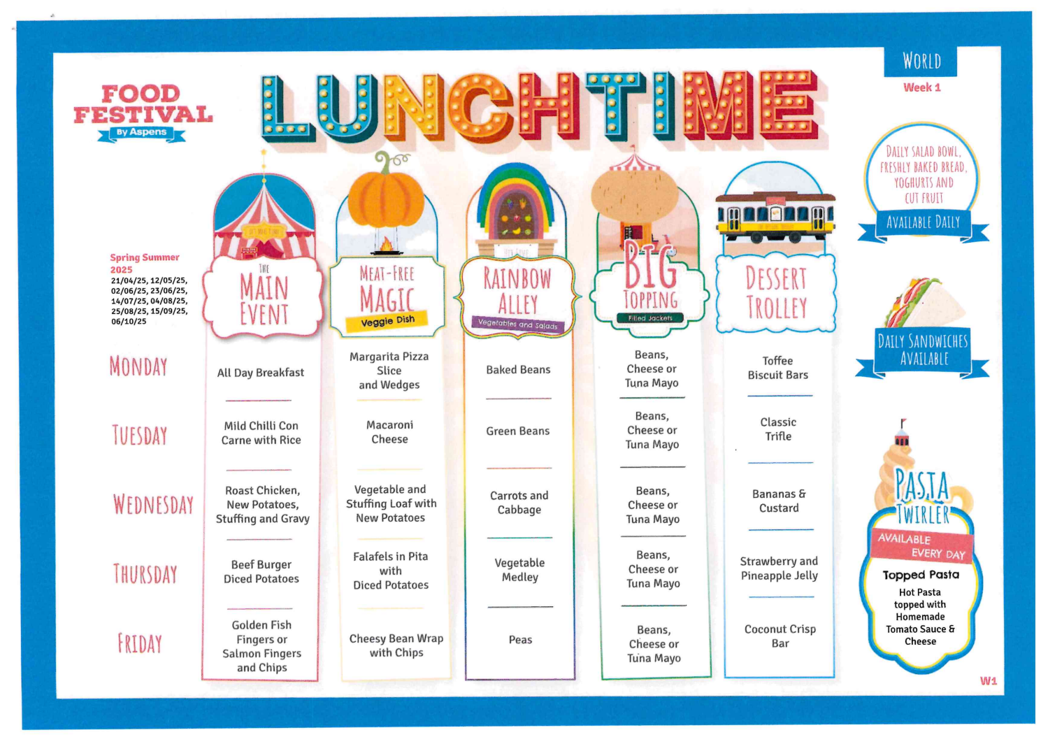 Eastwood Menu 1